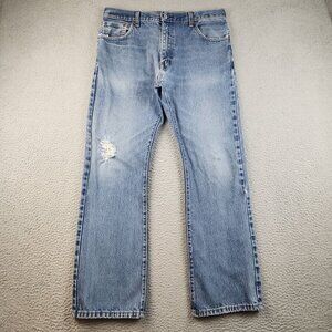 Levis Jeans Mens 36x32 Blue 517 Distress Faded Cowboy Western Ranch Hand Rodeo a